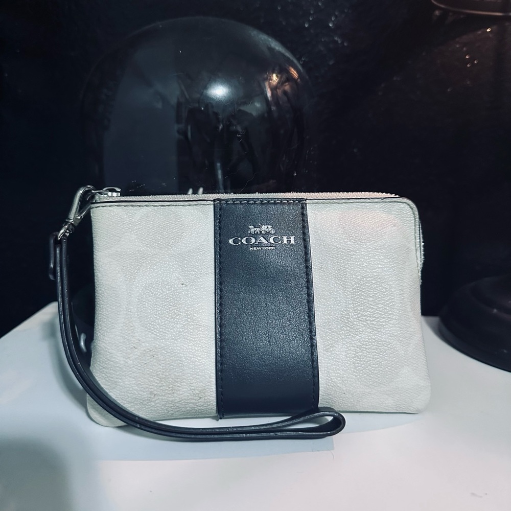 Black and white coach wallet